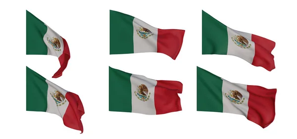 Mexico Flag Mexico Flag Collection Flags Different Shaped Flag Set — Zdjęcie stockowe