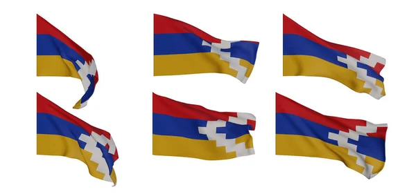Artsakh Flag Artsakh Flag Collection Flags Different Shaped Flag Set — стокове фото