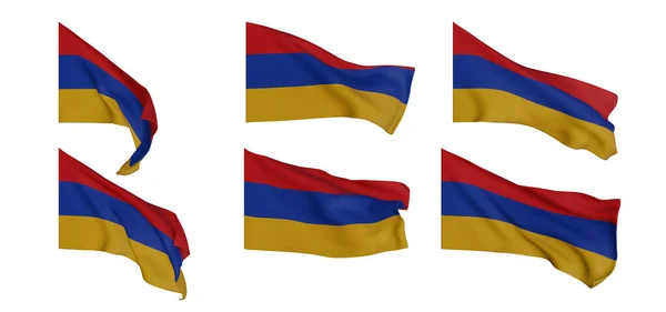 Armenia Flag Armenia Flag Collection Flags Different Shaped Flag Set — стокове фото