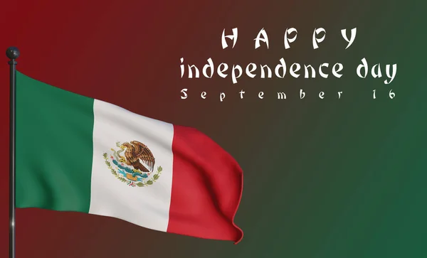 Independence Day Mexico Background Elegant Fabric Flag Typographic Mexico National — Fotografia de Stock