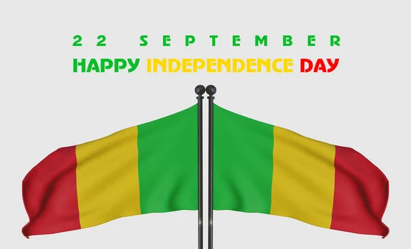 Happy Mali Independence Day September 22th Celebration,  Template for Poster, Banner, Advertising, Greeting Card with flag Mali, Independence Day of Mali, 3D work and 3D image