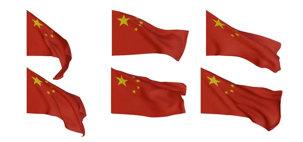 China Flag China Flag Collection Flags Different Shaped Flag Set — стоковое фото