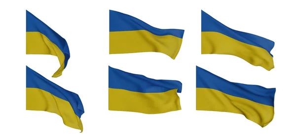 Ukraine Flag Ukraine Flag Collection Flags Different Shaped Flag Set — Photo