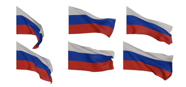Russia Flag Russia Flag Collection Flags Different Shaped Flag Set — Fotografia de Stock