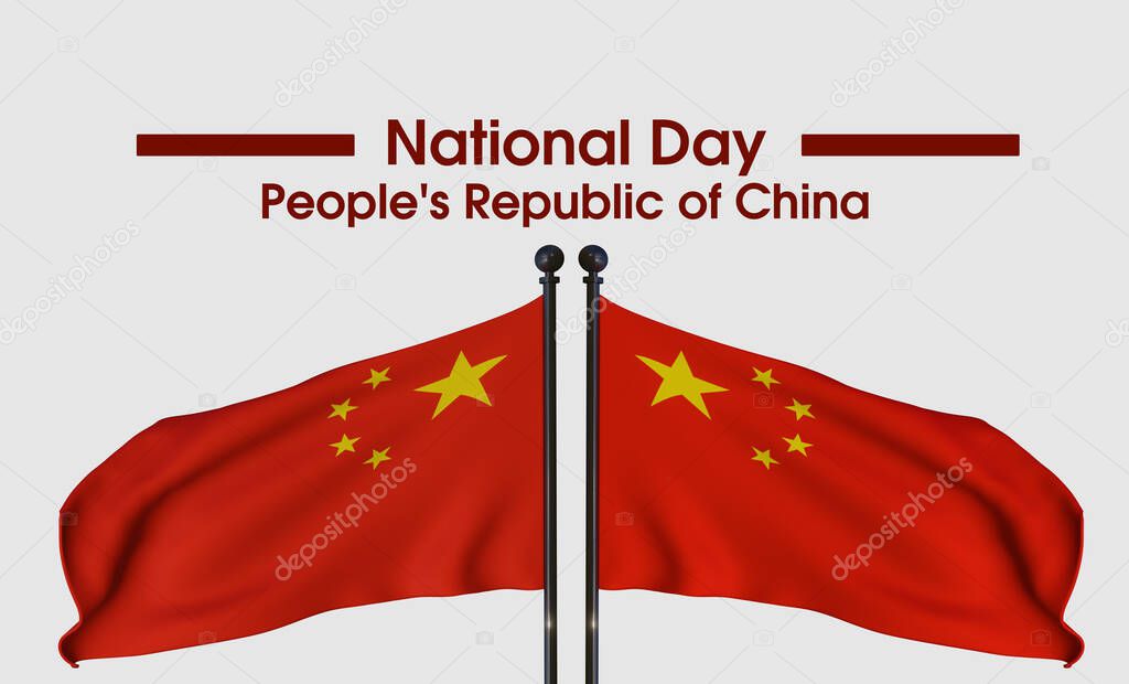 Happy China Day,  1st october people's republic of China national day. China Happy National Day, Celebration background with flag,  3D work and 3D image