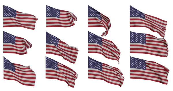 Flag Usa Flags Collection Flags Different Shaped Flag Set Transparent — Stockfoto