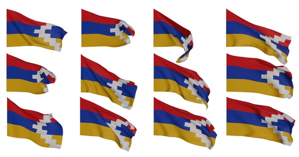Artsakh Flag Artsakh Flags Collection Flags Different Shaped Flag Set — 图库照片