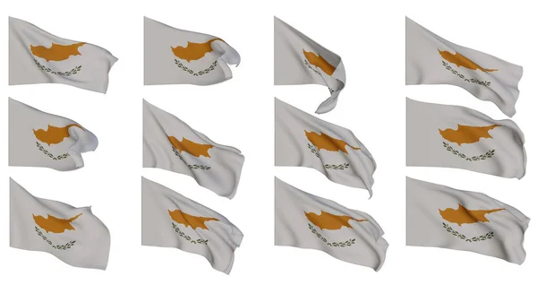 Cyprus Flag Cyprus Flags Collection Flags Different Shaped Flag Set — стокове фото