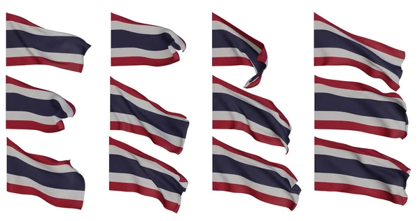 Thailand Flag Thailand Flags Collection Flags Different Shaped Flag Set — стокове фото