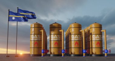 Nauru gaz rezervi, Nauru Gaz deposu, Nauru bayrağı taşıyan doğal gaz deposu, gaz yaptırımı, 3D iş ve 3D görüntü