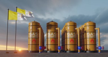 Vatikan doğalgaz rezervi, Vatikan Doğal gaz deposu Vatikan Şehri Vatikan bayrağı taşıyan Vatikan tankı, doğalgaz yaptırımı, 3D çalışma ve 3D görüntü