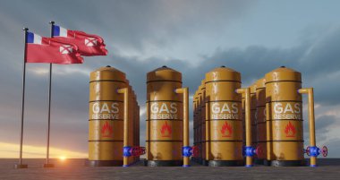 Wallis ve Futuna doğalgaz rezervi, Wallis ve Futuna doğalgaz deposu, Wallis ve Futuna doğal gaz deposu Wallis ve Futuna bayrağı, doğalgaza yaptırım, 3D iş ve 3D görüntü