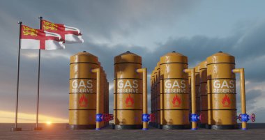Sark gaz rezervi, Sark Gaz deposu, Sark bayraklı Doğal gaz deposu Sark, benzine yaptırım, 3D iş ve 3D görüntü