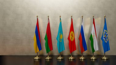 CSTO Kolektif Güvenlik Antlaşması Örgütü Ermenistan ve Azerbaijan 'a karşı, Ermenistan' a Destek, CSTO Zirvesi. Üç boyutlu çalışma ve üç boyutlu illüstrasyon. Erivan, Ermenistan - 2022 Sep 13