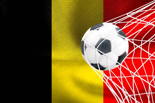 Coupe Monde Fifa 2022 Belgique Drapeau National Avec Ballon Football — Photo