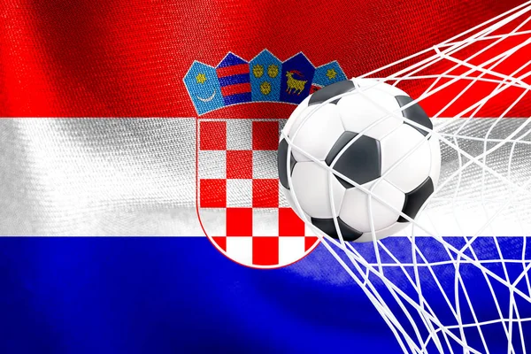 Coupe Monde Fifa 2022 Croatie Drapeau National Avec Ballon Football — Photo