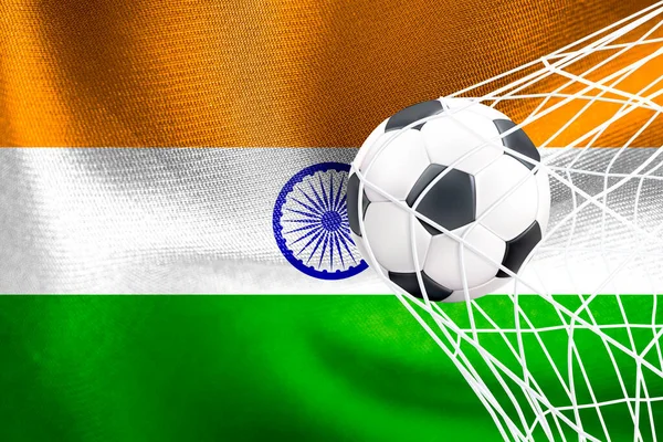 Copa Mundo Fifa 2022 Índia Bandeira Nacional Com Uma Bola — Fotografia de Stock