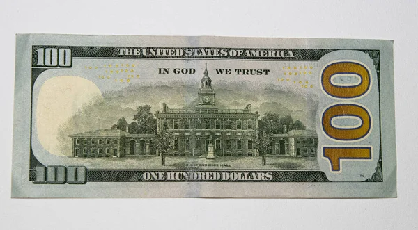 Nota 100 Dólares Fecha Fragmento Macro Estados Unidos Cem Dólares — Fotografia de Stock