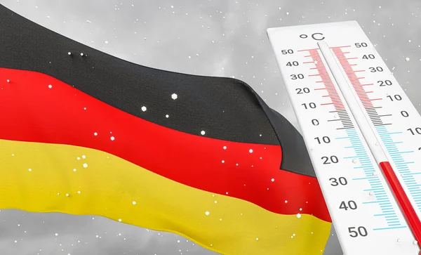 Winter Deutschland Mit Strenger Kälte Minustemperatur Kalte Jahreszeit Deutschland Grausamstes — Stockfoto