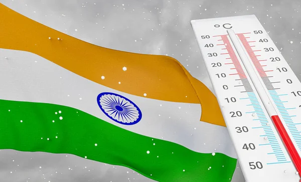 Vinter Indien Med Svår Kyla Negativ Temperatur Kallsäsong Indien Grymmaste — Stockfoto