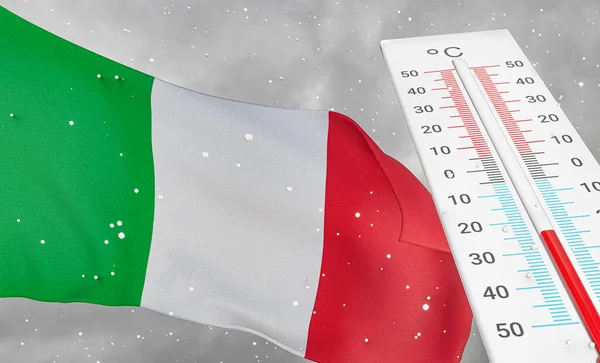 Зима Італії Важкою Холодною Негативною Температурою Холодний Сезон Італії Найхолодніша — стокове фото