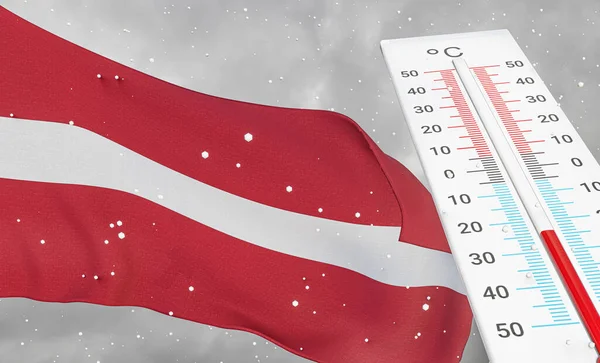 Inverno Lettonia Con Forte Freddo Temperatura Negativa Stagione Fredda Lettonia — Foto Stock
