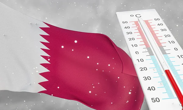 Tél Katar Súlyos Hideg Negatív Hőmérséklet Hideg Évszak Katar Legkegyetlenebb — Stock Fotó
