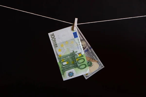 100 Dolarů Bankovky 100 Euro Bankovky Tapety Podnikání Finance — Stock fotografie