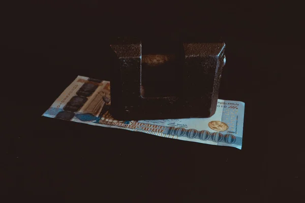 Концептуальна Криза Нерухомості Блокування Вірменського Драму Banknote Концептуальна Криза Економіки — стокове фото