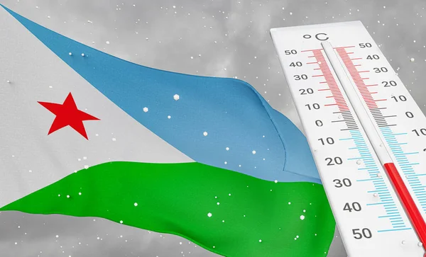 Χειμώνας Στο Τζιμπουτί Έντονη Κρύα Αρνητική Θερμοκρασία Ψυχρή Εποχή Στο — Φωτογραφία Αρχείου