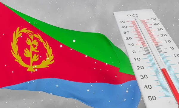 Χειμώνας Στην Ερυθραία Έντονο Κρύο Αρνητική Θερμοκρασία Κρύα Εποχή Στην — Φωτογραφία Αρχείου
