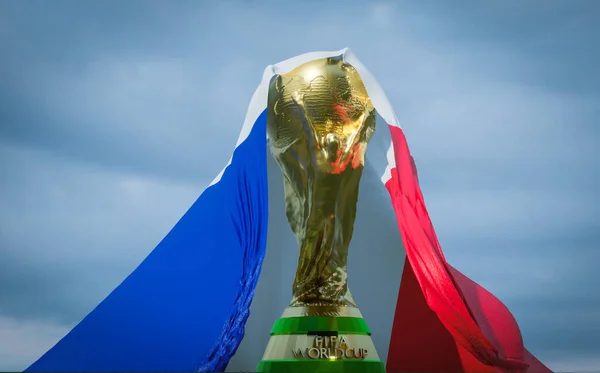 Францию Чемпионат Мира Футболу Флагом Франция Чемпион Мира Футболу 2022 — стоковое фото