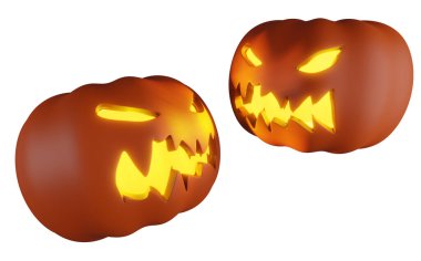 Beyaz arkaplanda Cadılar Bayramı balkabakları