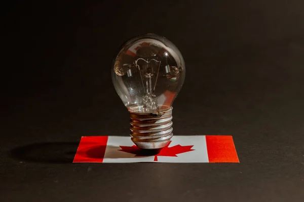 Kryzys Energetyczny Kanadzie Koncepcja Kryzysu Elektryczności Banderą Kanady — Zdjęcie stockowe