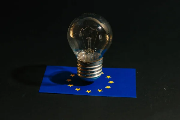 Energy crisis in Europe, Concept crisis of electricity with flag Europe