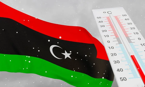 Tél Líbiában Súlyos Hideg Negatív Hőmérséklet Hideg Évszak Líbiában Legkegyetlenebb — Stock Fotó