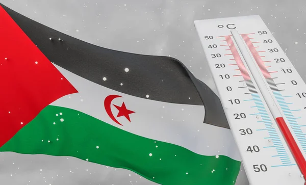 Χειμώνας Στο Sahrawi Arab Democratic Έντονο Κρύο Αρνητική Θερμοκρασία Κρύα — Φωτογραφία Αρχείου