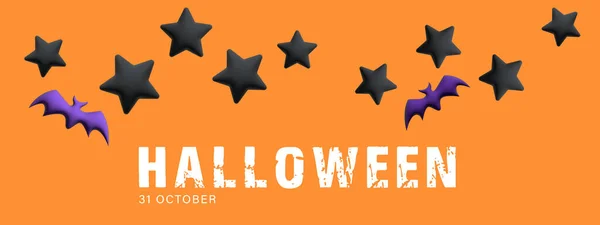 Feliz Banner Halloween Halloween Outubro Design Mínimo Moderno Trabalho Imagem — Fotografia de Stock