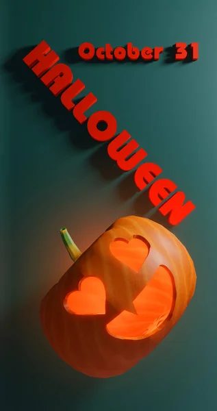 Design Salutation Halloween Texte Halloween Avec Citrouille Affiche Promotionnelle Halloween — Photo