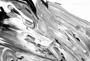 Doku boyası. Siyah kabataslak. Gürültü kirli doku, soyut arkaplan. Monokrom dokusu. Resim siyah ve beyaz tonları içerir