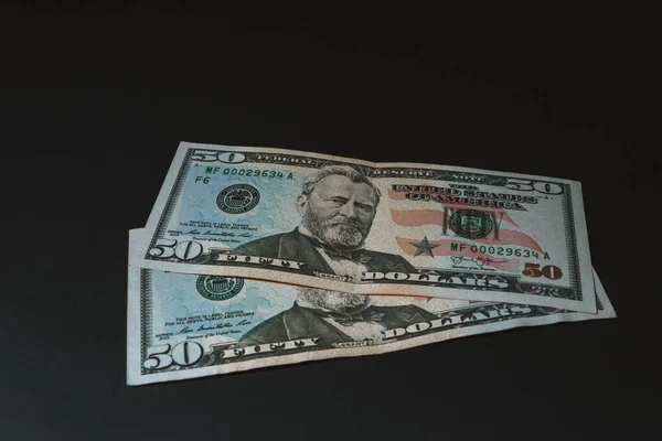 Dollar Dollar Banknoten Auf Dem Tisch Finanzieller Hintergrund — Stockfoto