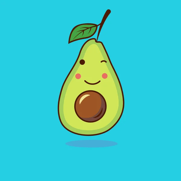 Illustration Icône Avocat Icône Fruits Concept Isolé — Image vectorielle