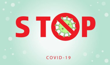 Coronavirus afişi, afişi, arkaplanı durdur