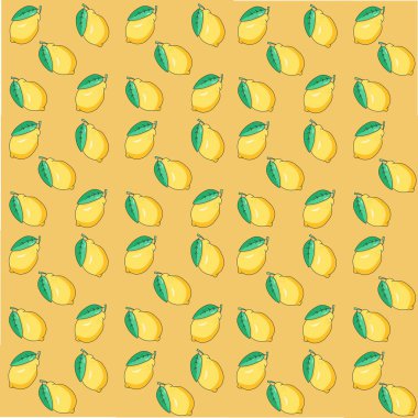 Turuncu arkaplanda parlak limon deseni.
