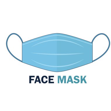 Üzerinde yazı olan tıbbi maske antiviral illüstrasyon