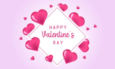 Kalpli Pembe Sevgililer Günü Arkaplanı 3 boyutlu 