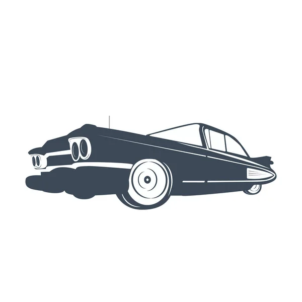 Clássico Vintage Retro Carro Preto Branco Conjunto Design Logotipo Vetorial —  Vetores de Stock