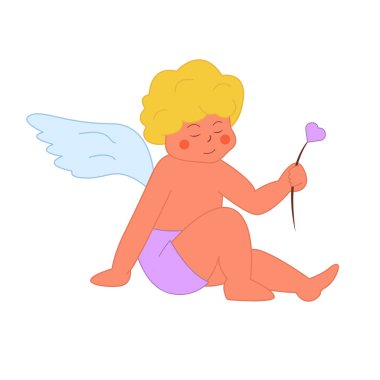 Aşk tanrısı, sarışın melek oturur