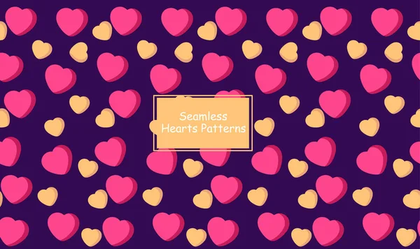 Seamless Heart Pattern Red Yellow — стоковый вектор