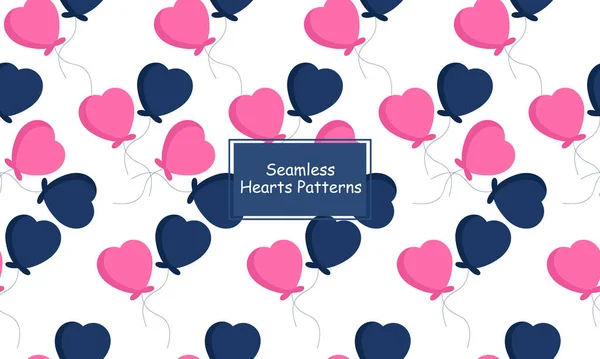 Seamless Balloon Hearts Pattern — Vetor de Stock
